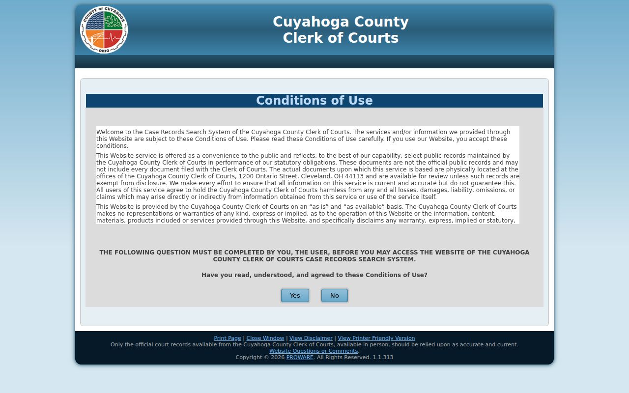 Westlake residents directory Cuyahoga Common Pleas case search