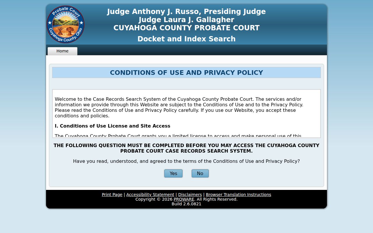 Westlake residents directory Cuyahoga Probate docket and index