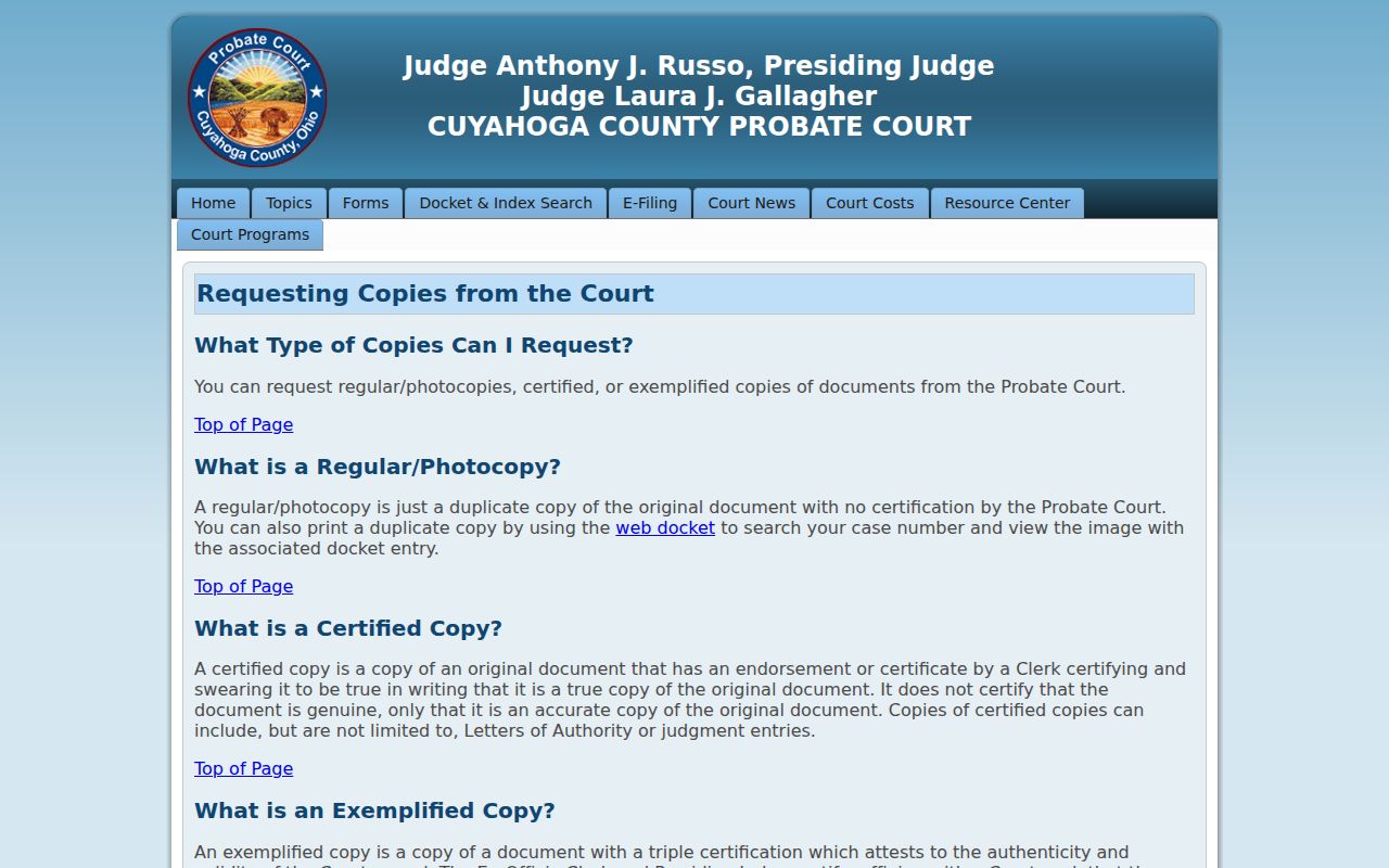 Westlake previous residents probate record copy options